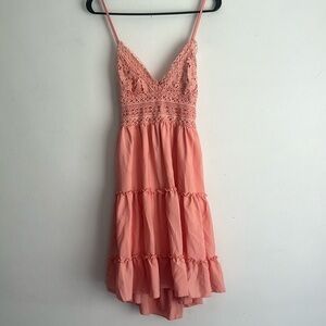 pink frilly lace dress
